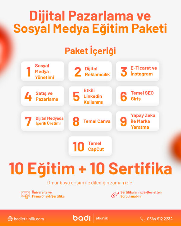 Dijital Pazarlama ve Sosyal Medya Eğitim Paketi